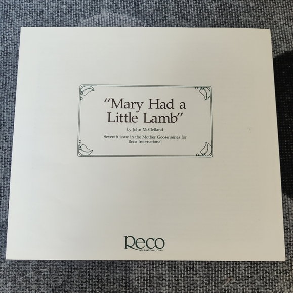 Mary Had a Little Lamb RECO Collectors Plate - Picture 5 of 10